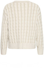 Oluna Oyster Grey Cable Knit Jumper