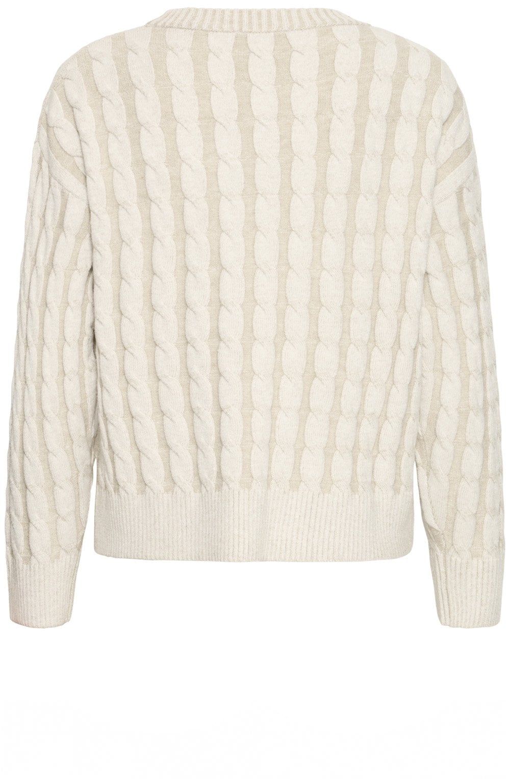 Oluna Oyster Grey Cable Knit Jumper