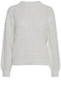 Oma Off White Textured Knit Pullover