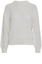 Oma Off White Textured Knit Pullover