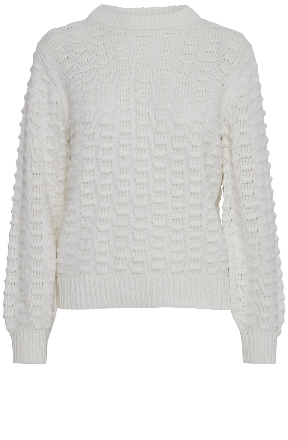 Oma Off White Textured Knit Pullover