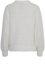 Oma Off White Textured Knit Pullover