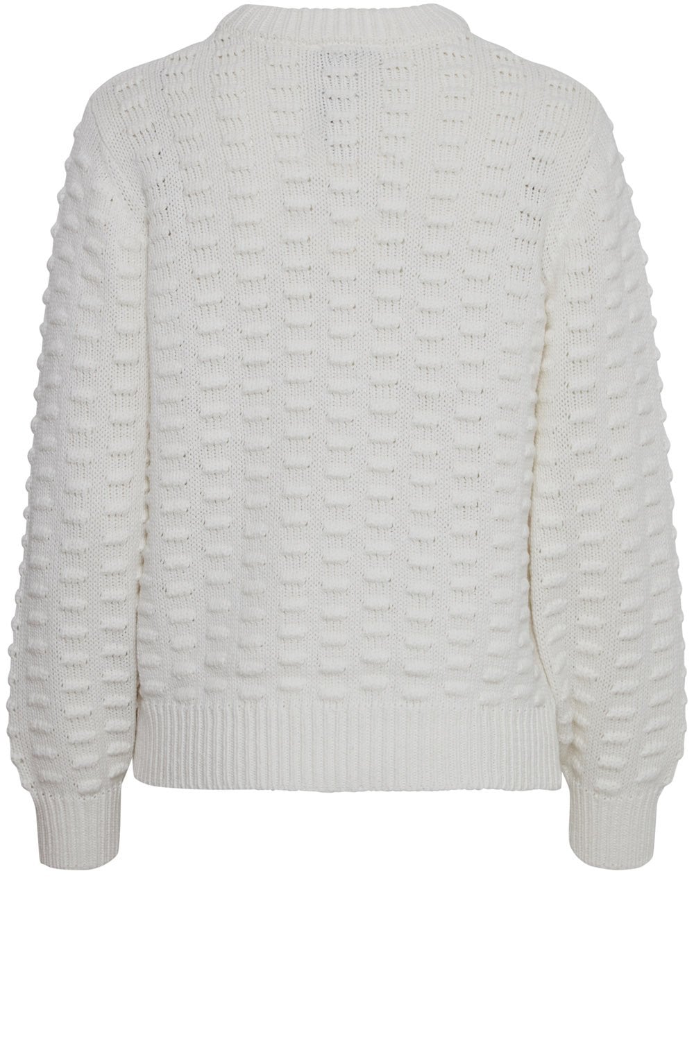 Oma Off White Textured Knit Pullover