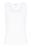 Optical White Ribbed Jersey Vest Top