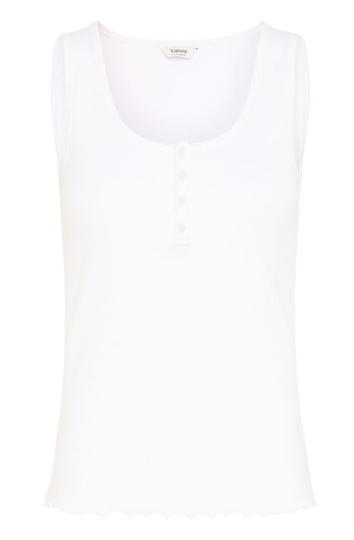 Optical White Ribbed Jersey Vest Top