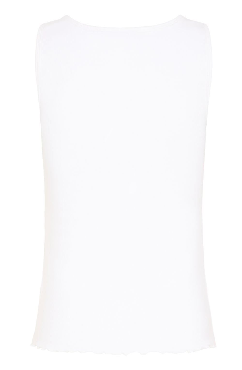 Optical White Ribbed Jersey Vest Top