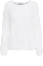 Optical White Ribbon Knit Top