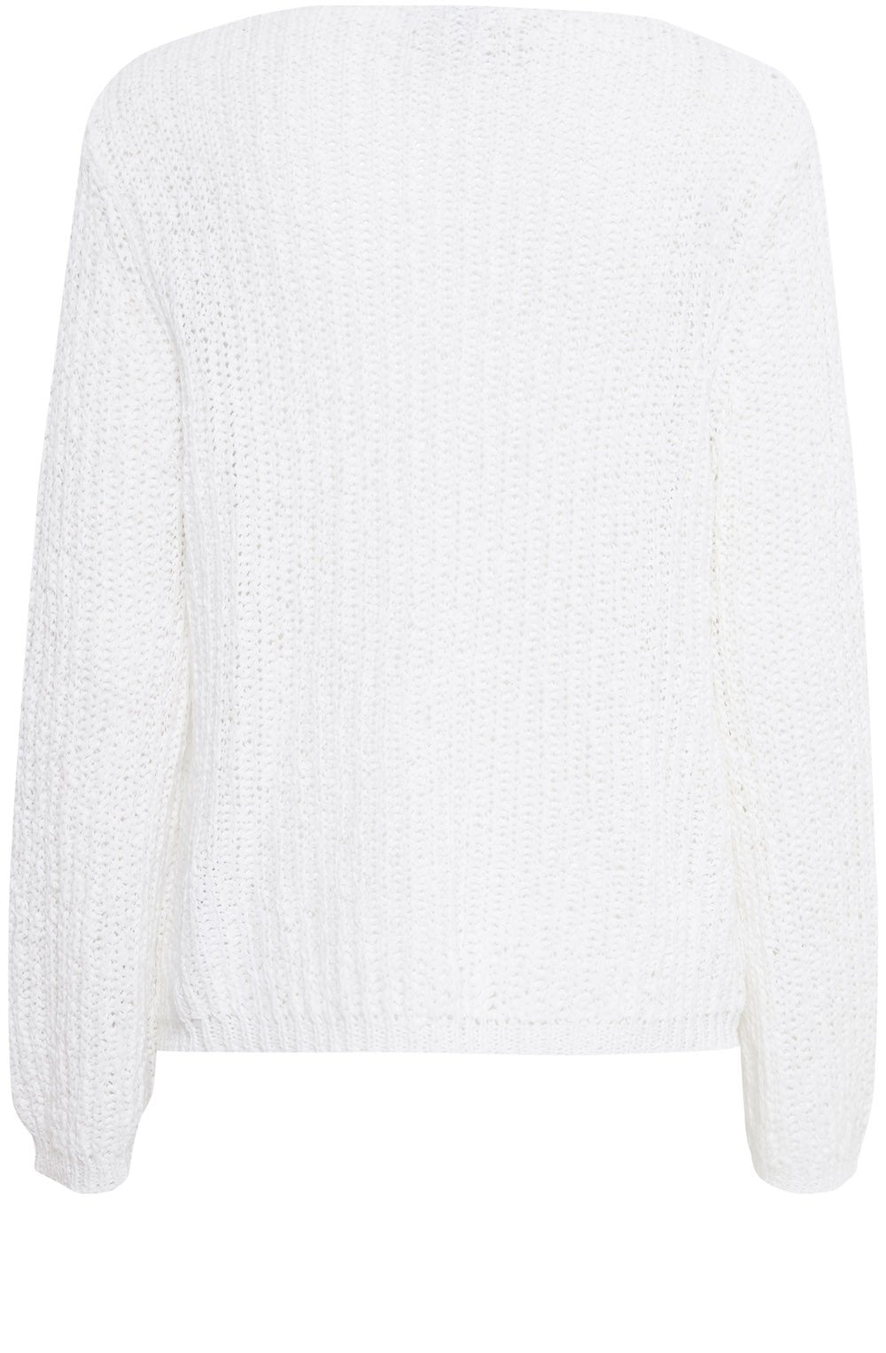 Optical White Ribbon Knit Top