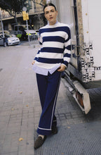 Otari Medieval Blue Striped Oversized Jumper