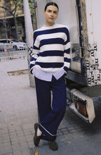 Otari Medieval Blue Striped Oversized Jumper