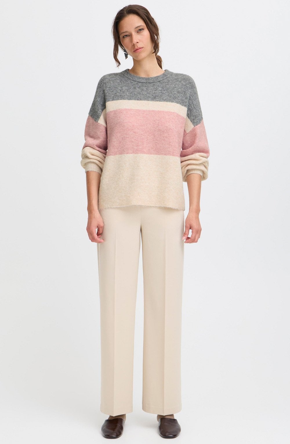 Pale Mauve Colour Block Jumper