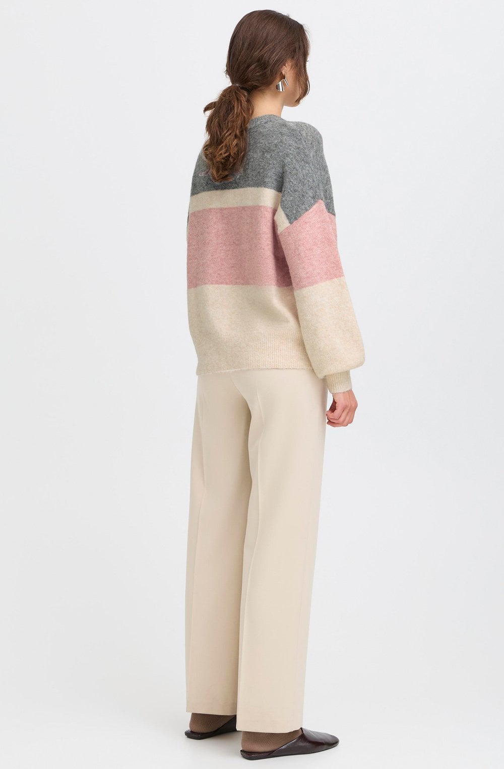 Pale Mauve Colour Block Jumper