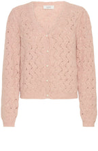 Pale Mauve Patterned Knit Cardigan