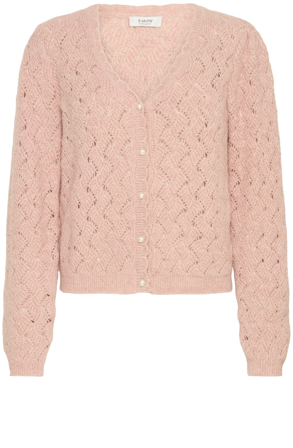 Pale Mauve Patterned Knit Cardigan