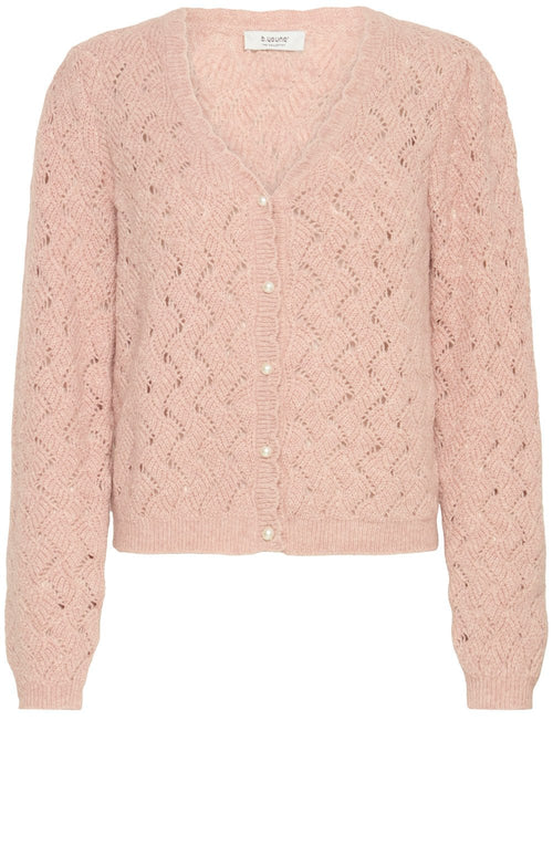 Pale Mauve Patterned Knit Cardigan