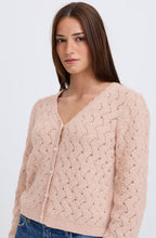 Pale Mauve Patterned Knit Cardigan
