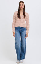 Pale Mauve Patterned Knit Cardigan