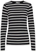 Pamila Black and White Striped Jersey Top