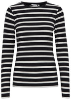 Pamila Black and White Striped Jersey Top