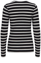 Pamila Black and White Striped Jersey Top