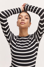 Pamila Black and White Striped Jersey Top