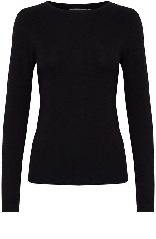 Pamila Black Jersey Long Sleeve Top