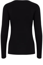 Pamila Black Jersey Long Sleeve Top