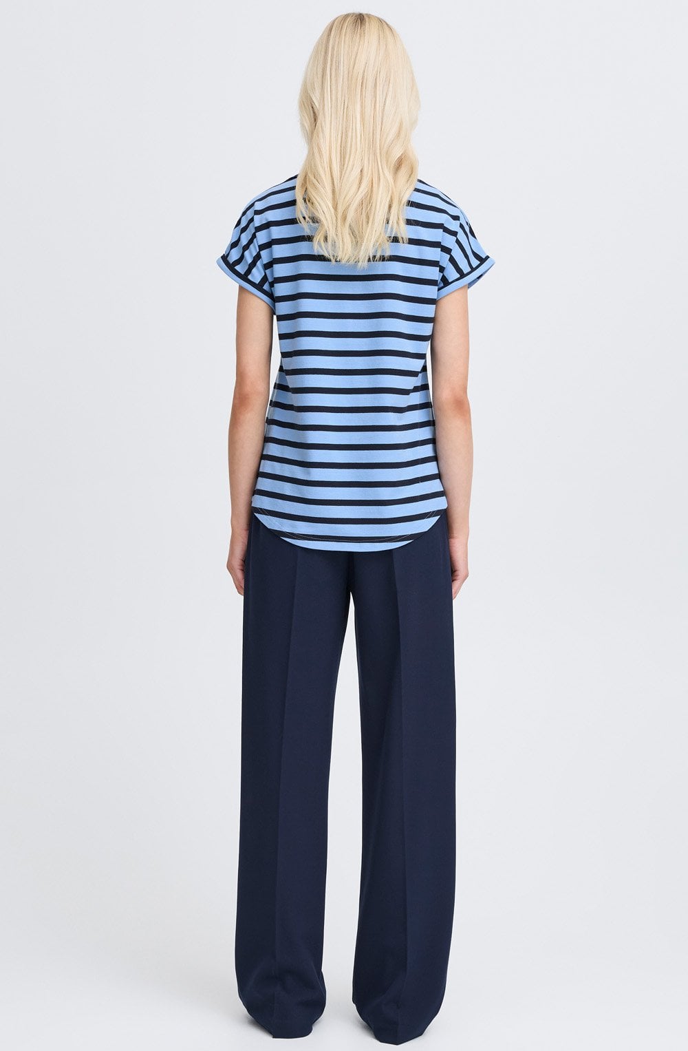 Pamila Della Robbia Blue Striped Jersey T Shirt