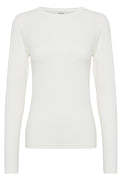 Pamila Off White Jersey Long Sleeve Top