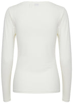 Pamila Off White Jersey Long Sleeve Top