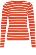 Pamila Orangeade Striped Jersey Top