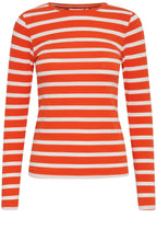Pamila Orangeade Striped Jersey Top
