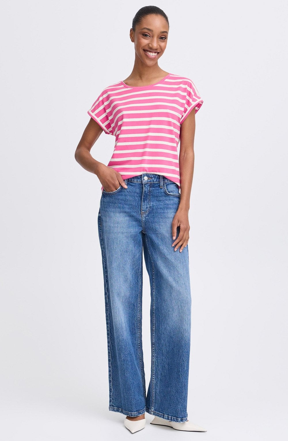 Pamila Phlox Pink Striped Jersey T Shirt