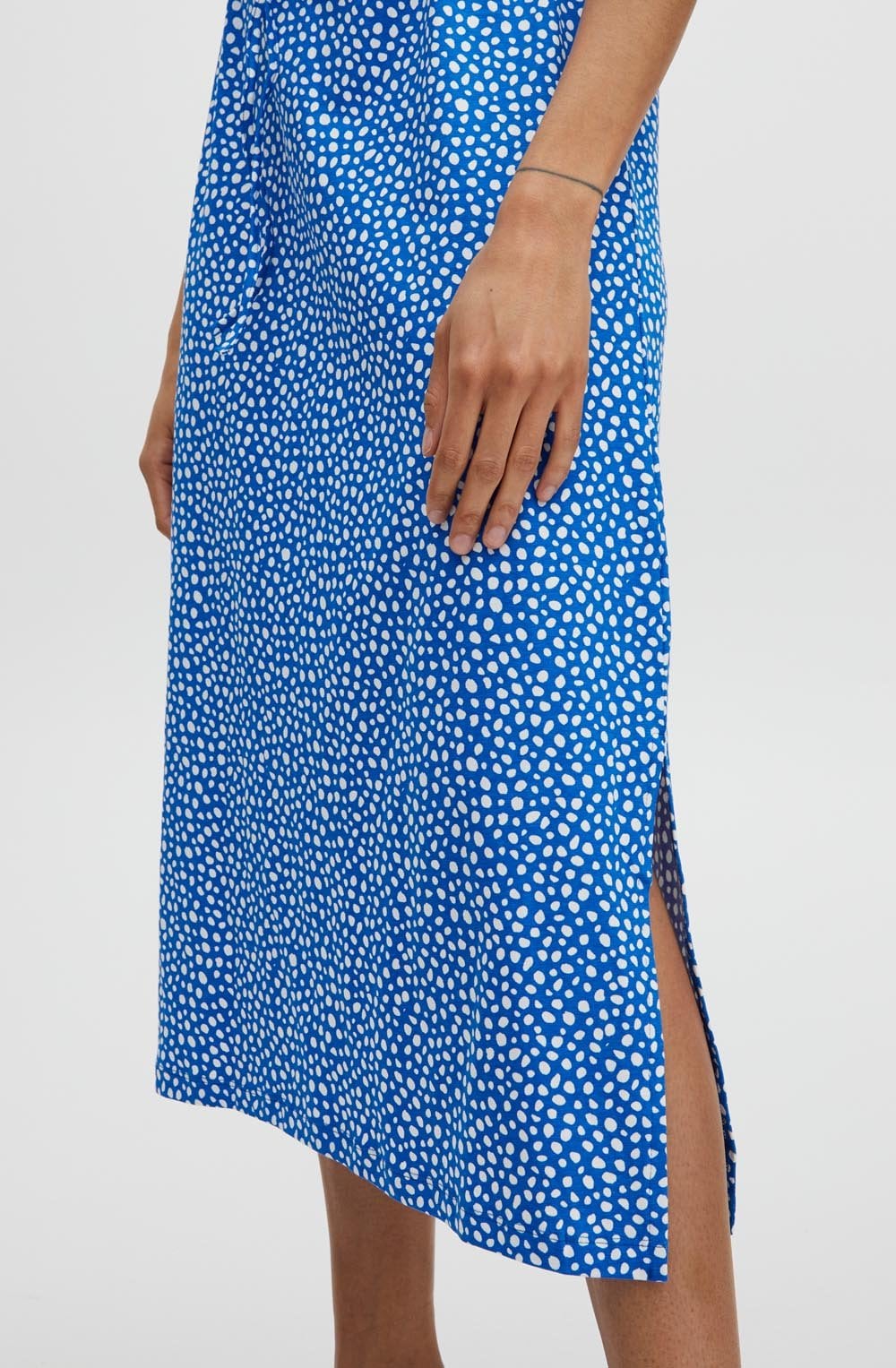 Pandinna Blue and White Polka Dot Sleeveless Dress