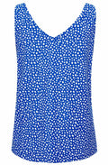 Pandinna Blue and White Polka Dot Sleeveless Top