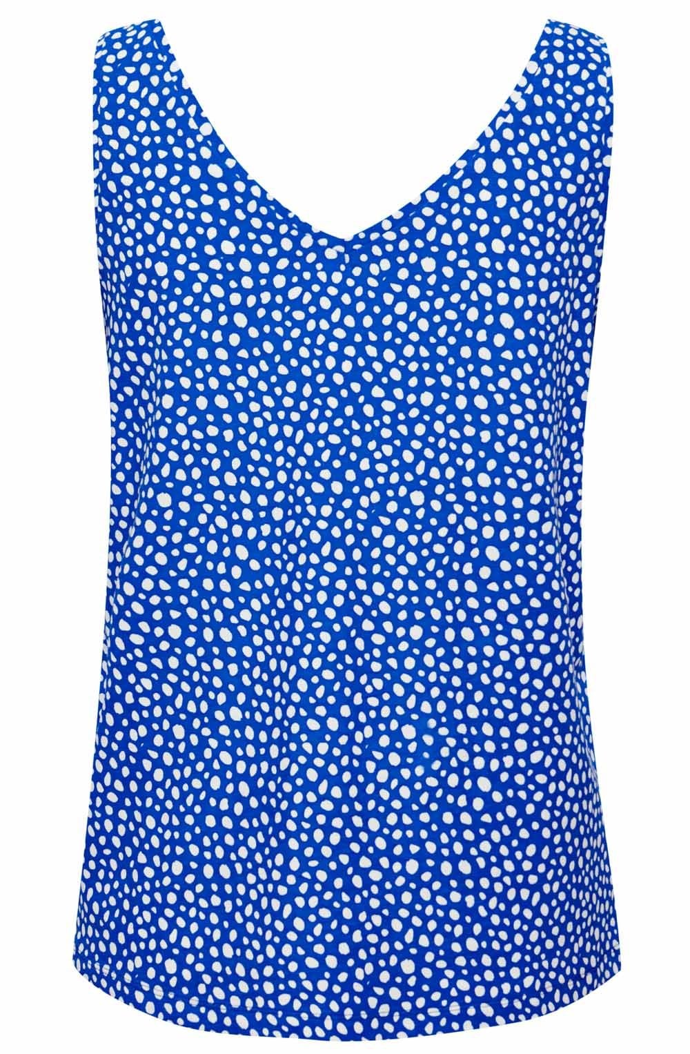 Pandinna Blue and White Polka Dot Sleeveless Top