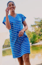 Pandinna Nebulas Blue Striped Jersey Dress