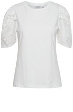Pasly Off White Broderie Anglaise Sleeved Top