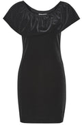 Perlina Black Velvet Touch Bardot Dress