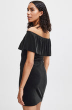Perlina Black Velvet Touch Bardot Dress