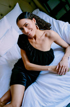 Perlina Black Velvet Touch Bardot Dress