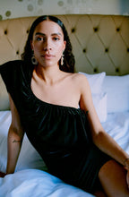 Perlina Black Velvet Touch Bardot Dress