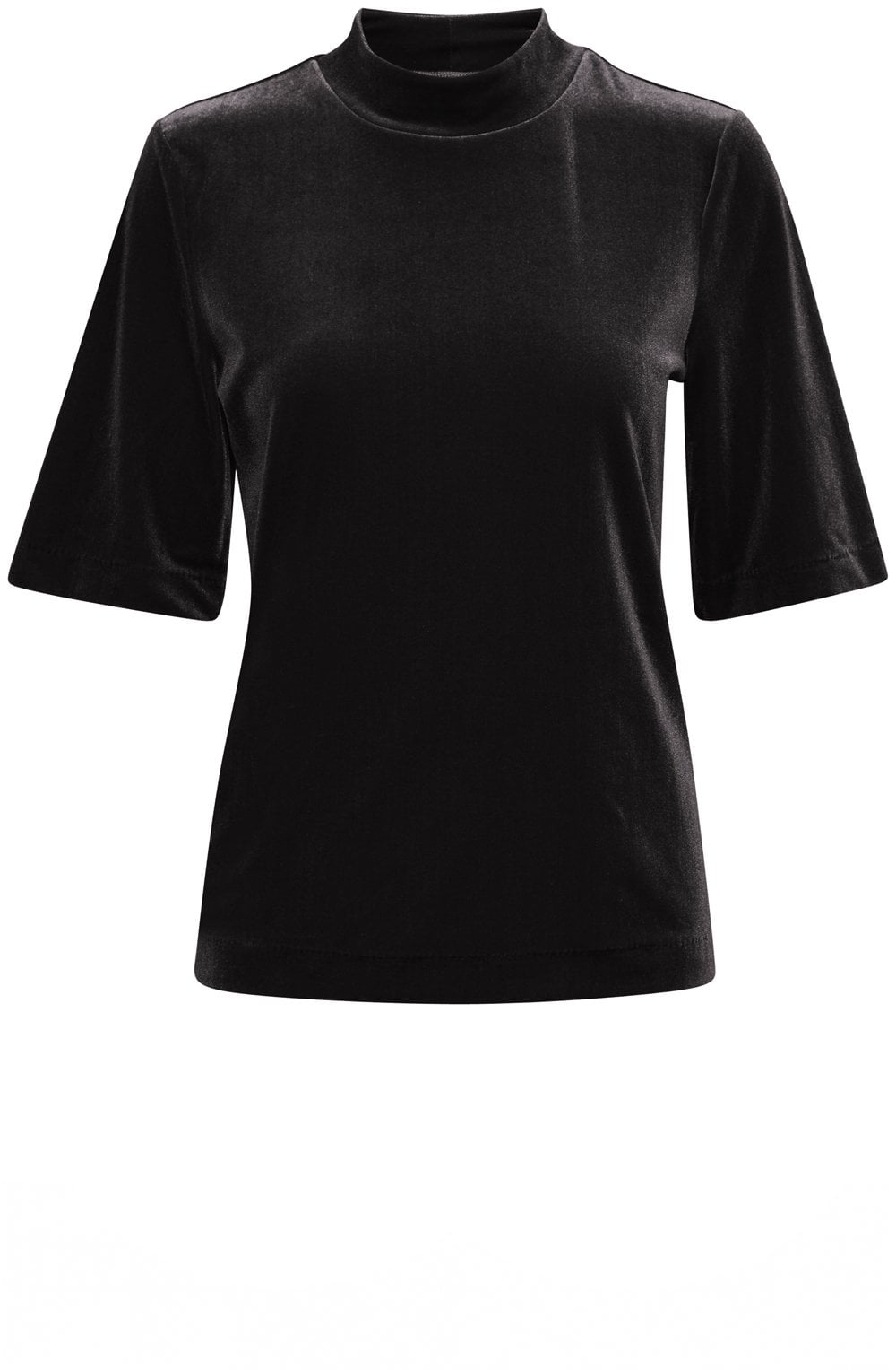 Perlina Black Velvet Touch High Neck Top