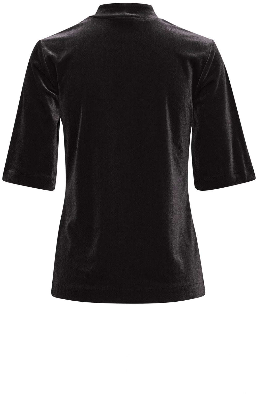 Perlina Black Velvet Touch High Neck Top