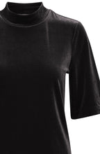 Perlina Black Velvet Touch High Neck Top