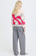 Phlox Pink and Grey Abstract Flower Omea Jumper
