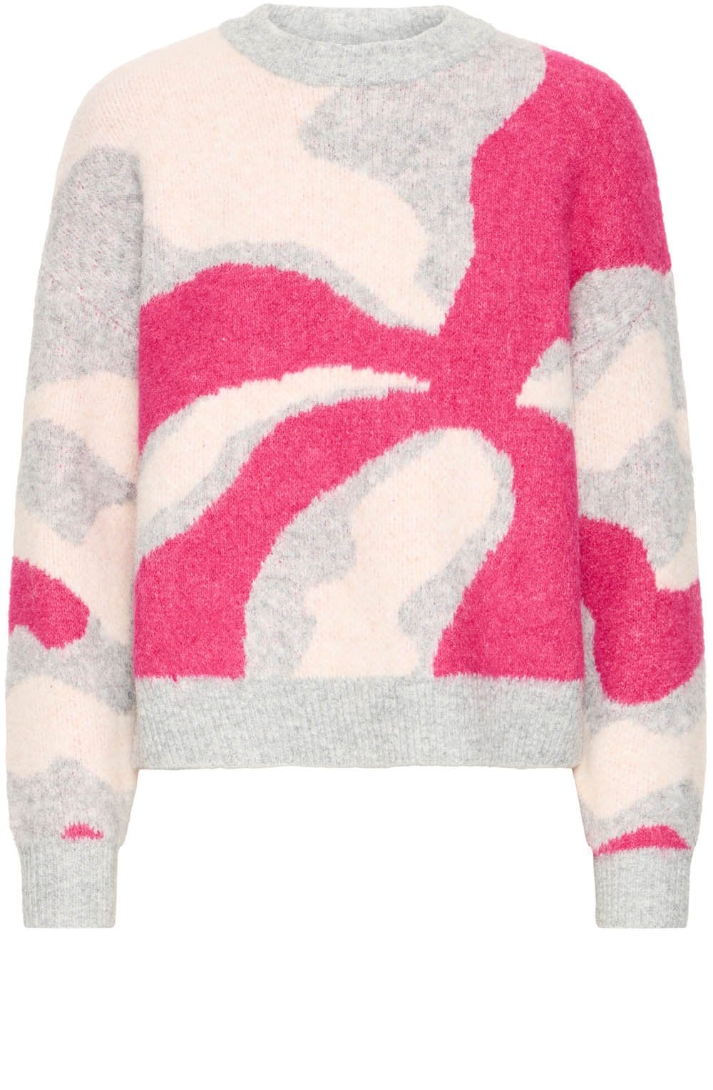 Phlox Pink and Grey Abstract Flower Omea Jumper