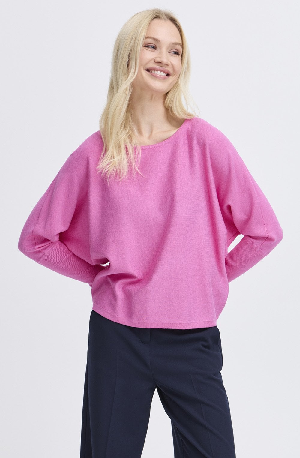 Phlox Pink Bat Wing Oversized Jumper