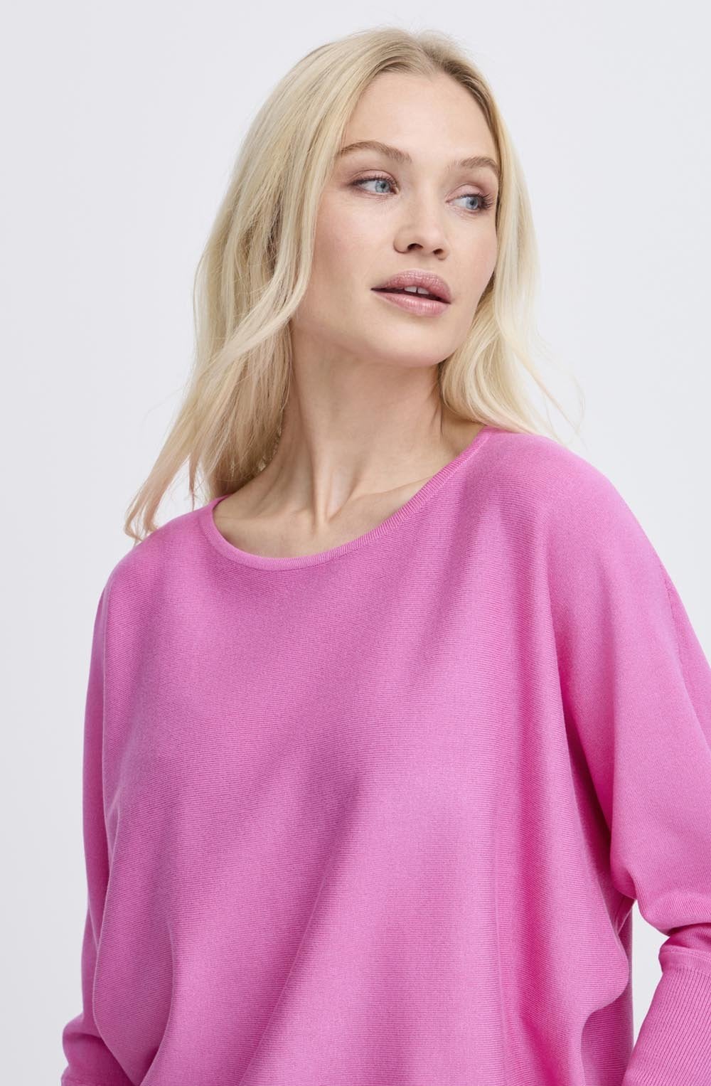 Phlox Pink Bat Wing Oversized Jumper