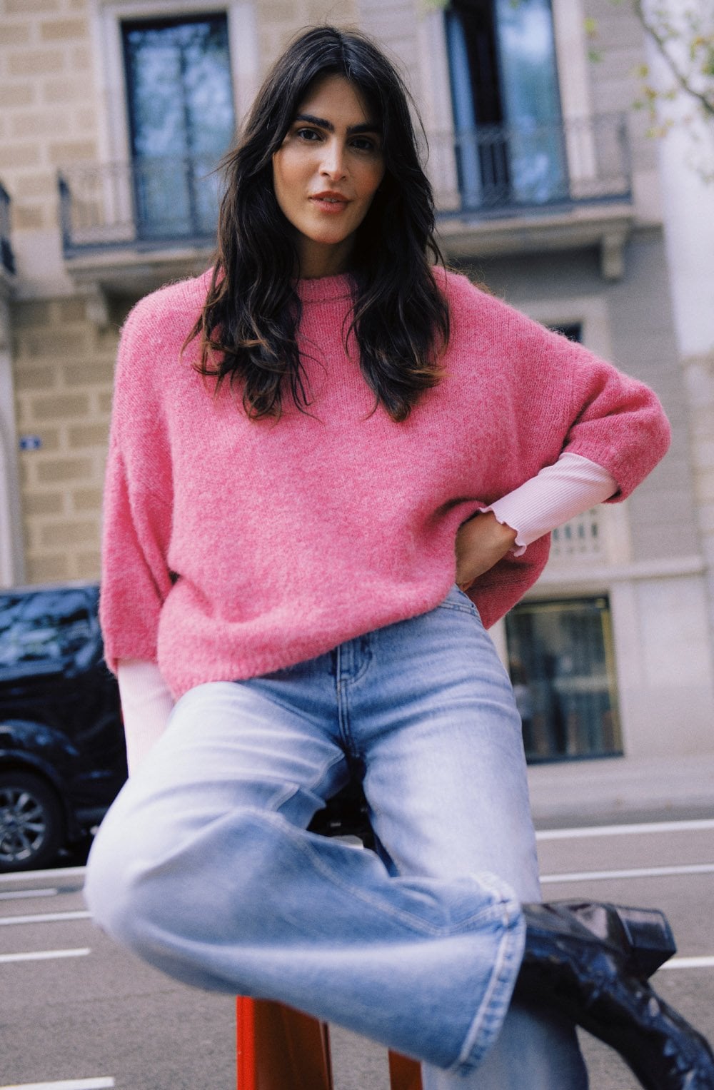 Phlox Pink Otia Loose Fit Jumper